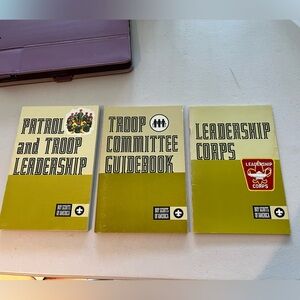 vintage 1972 Boy Scout books – leadership and guide books
